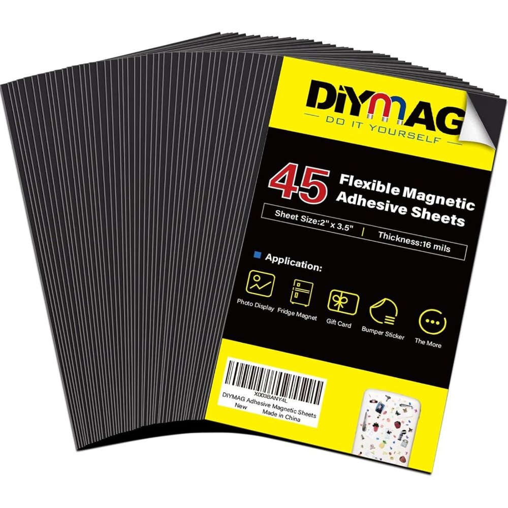 3.5x2inch Business Card Magnets, 45Packs Flexible Magnetic Sheets with Peel and